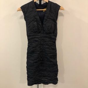 Nicole Miller Navy Bodycon Scrunched Look Dress